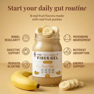 The Fiber Gel Banana: Smooth & Spoonable Plant-Based Prebiotic Fiber Gel (Psyllium Husk + Inulin), All Natural&No Sugar Added | Made in USA Essential Minerals Supplement Dietary Probiotic