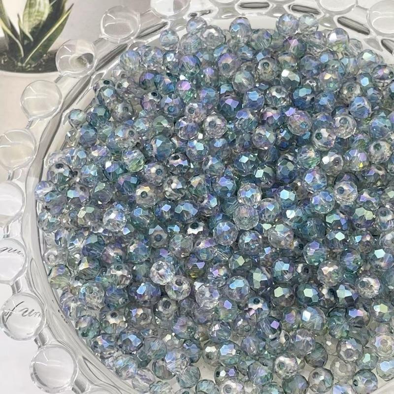 【C003】DIY 6mm   flat crystal faceted glass beads Porcelain beads bracelet kit jewelry making