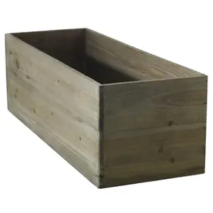 Natural Wood Woodland Rectangle Window Box Planter - 3 Sizes