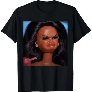 Expressive Angry Disgusted Black Doll Face Meme Reaction T Shirt