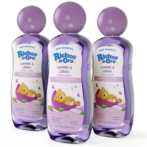 Ricitos de Oro Lavender Baby Shampoo | Nourishes & Softens Baby Hair, Gentle Lavender Scent, Tear Free Formula, Promotes Better Sleep, Includes Rattle Cup, Natural Ingredients, Size 8.45 oz, 3-Pack