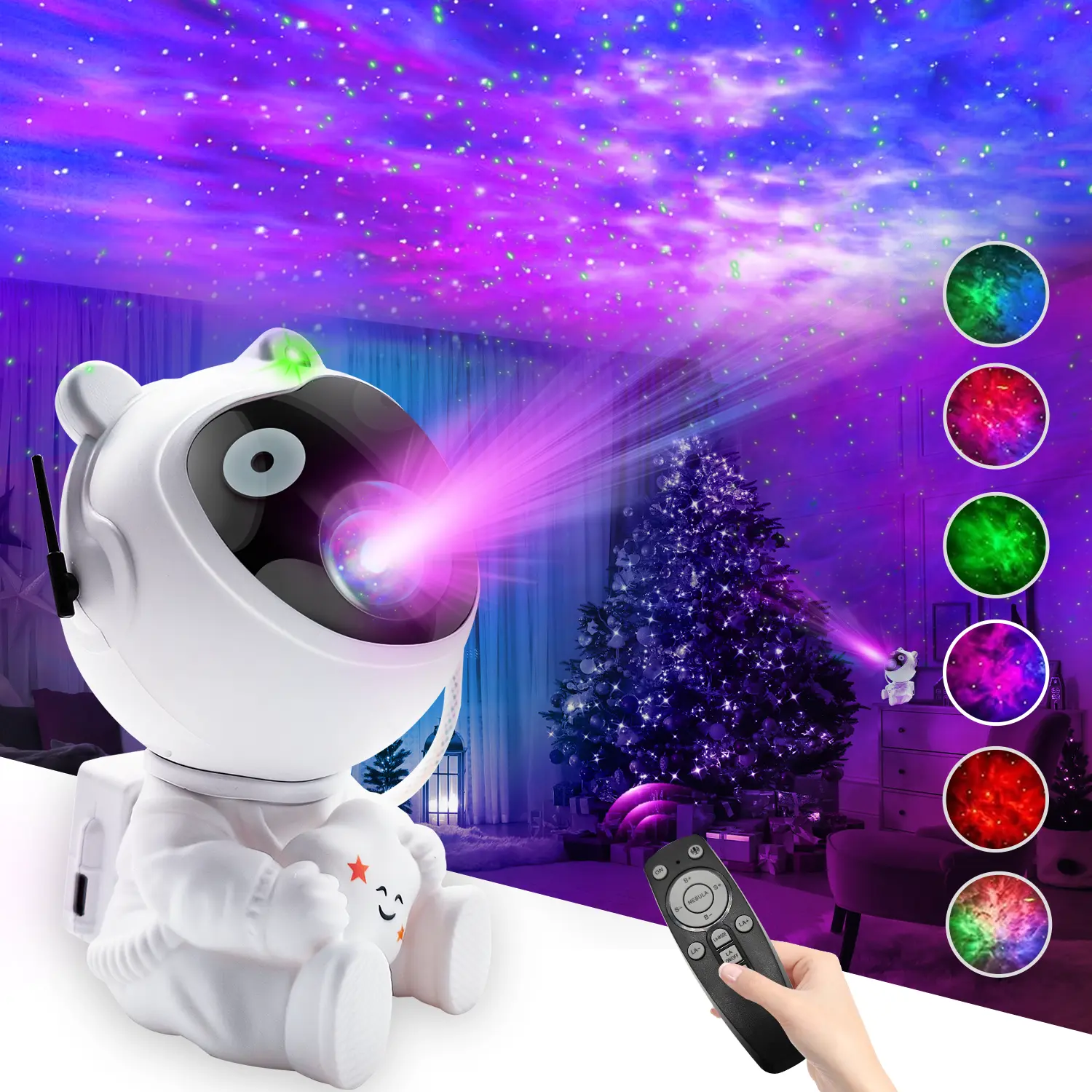 WEDEESUN Astronaut Galaxy Projector, LED Space Lamp with Remote Control, Starry Nebula Ceiling Light, LED Nightlight for Bedroom Decor, Cool Tech Gadgets, Galaxy Projector Light, Gifts for Decorative Atmosphere Lamp Led Atmosphere Lamp