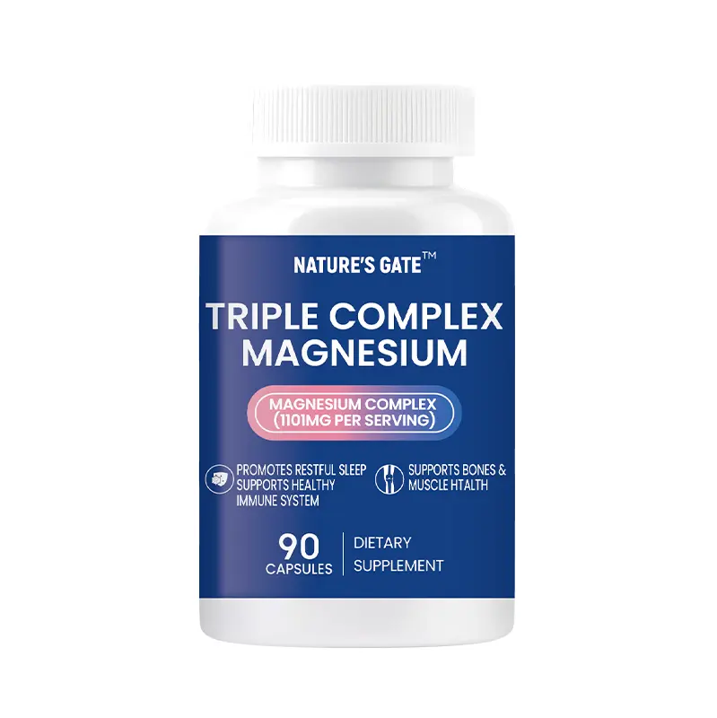 8-in-1 Magnesium Complex Capsules, 400mg Elemental Magnesium Supplement, Gentle on Stomach, Non-GMO, 90 Capsules for Relaxation, Restful Sleep, Muscle & Bone Health
