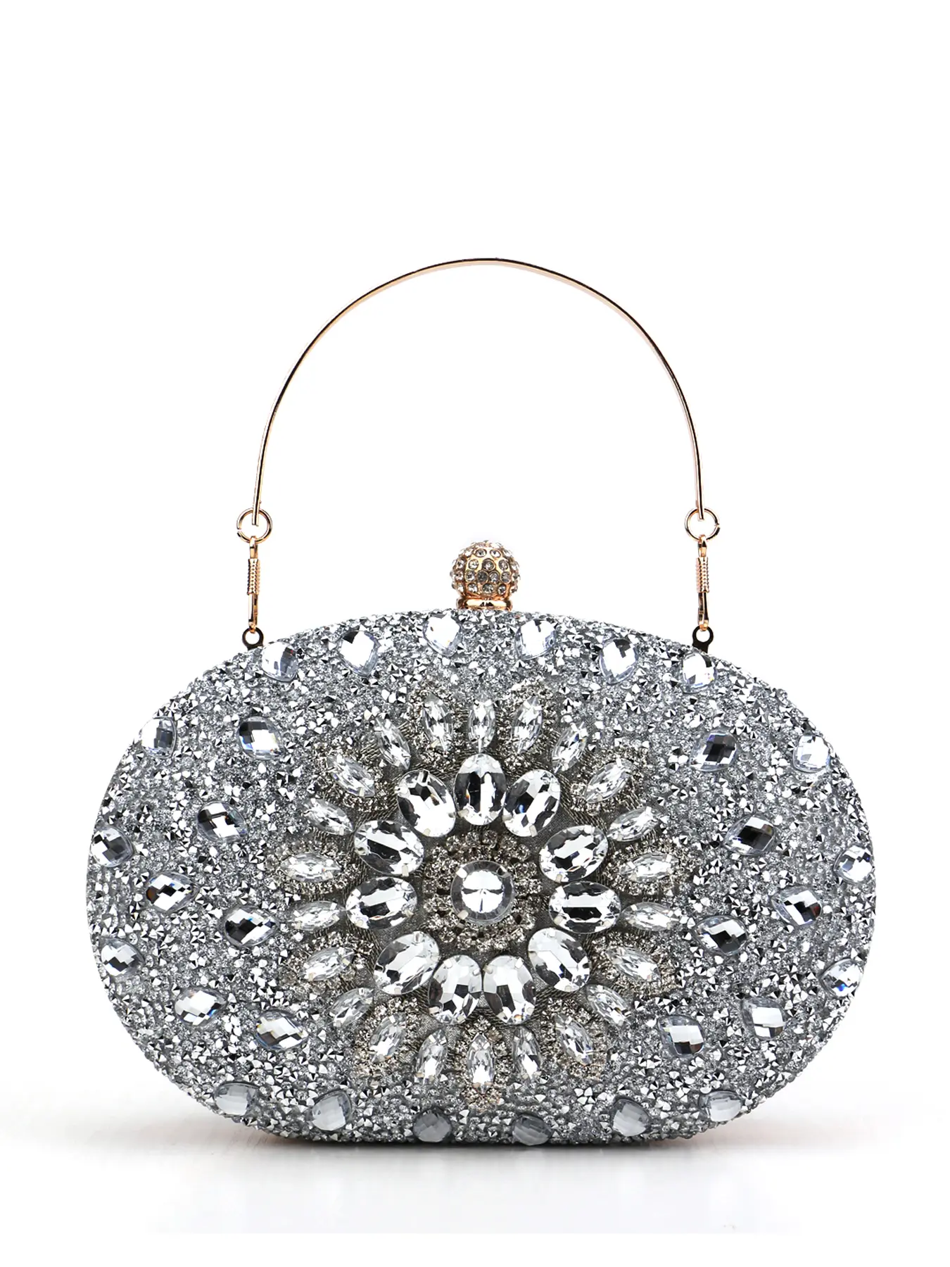 Elegant Women's Sequined Floral Evening Fashionable Embellished Clutch Bag, Sparkling Diamond Embellished Wedding Party Handbag, Perfect for Parties Birthdays Holidays