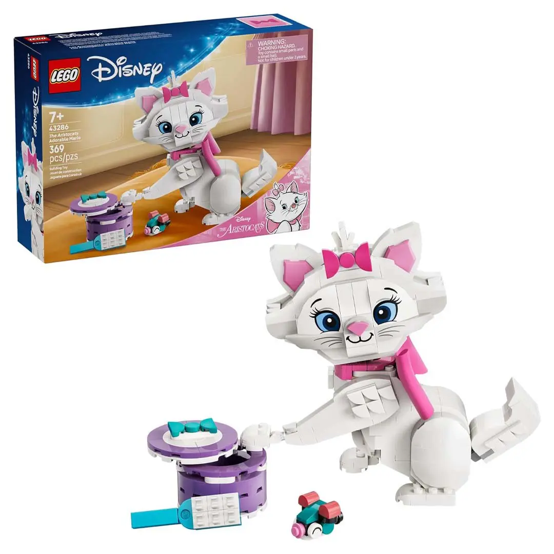 LEGO Disney The Aristocats Adorable Marie Assembled Building Blocks Set (43286), 369-Piece Model Kit, Collectible Building Toy