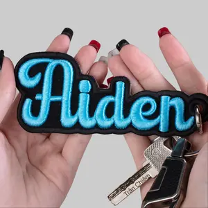 Personalized Name 3D Keychain | Custom Embroidered Name Tag for Backpacks