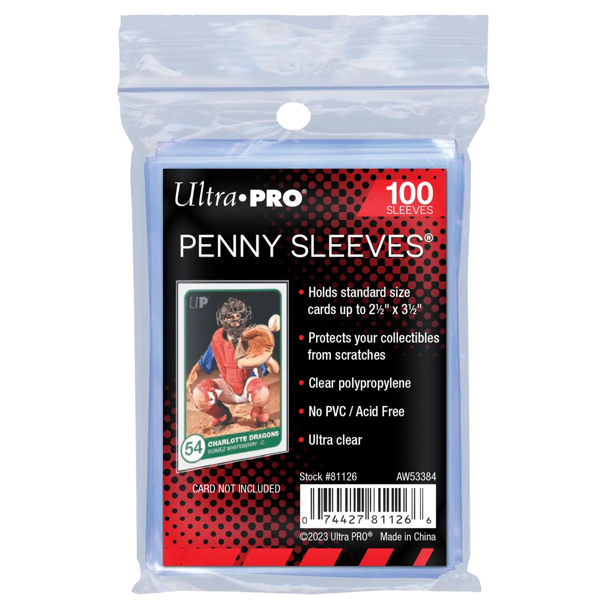 100ct PENNY SLEEVES® 2.5" x 3.5" Soft Trading Card Protectors