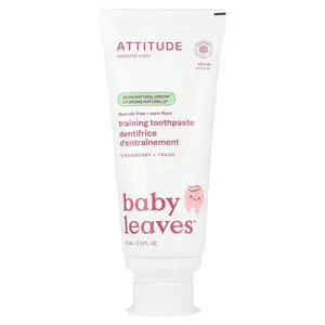 ATTITUDE Baby Leaves™, Fluoride Free Training Toothpaste, Strawberry, 2.5 fl oz (75 ml)