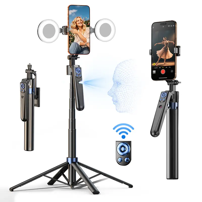 INFOJIFA Automatic Face Tracking Tripod - 360° Rotating Selfie Stick with Bluetooth Remote Control, Mobile Phone Accessories for Smartphone, Cellphone, iPhone, iPad, iOS, Android, Camera, Vlogging Equipment, Tripod For Iphone,back to school