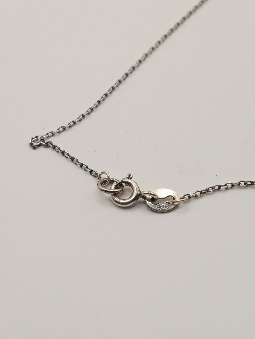 Antique silver sterling floral moonstone pendant