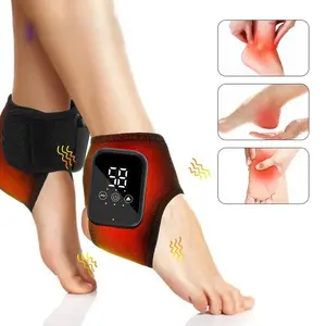 Ankle Support Heating Massager - 3 Heating Levels (48-58℃), 3 Vibration Massage Modes - 15-Minute Timer, Touchscreen & Universal Design