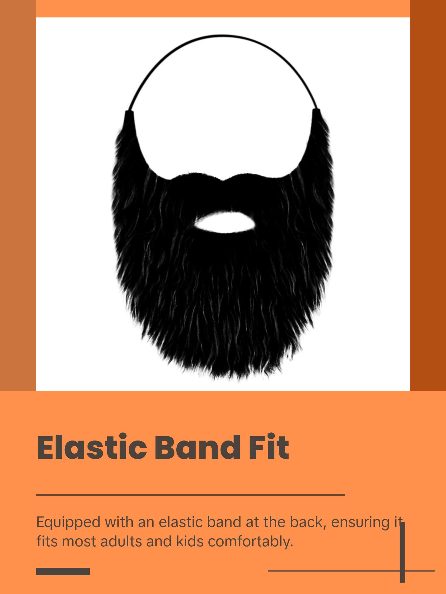 Costume Beard and Mustache Set - Full Fake Beard with Elastic Band – One Size Fits Most Adults & Kids – Perfect for Halloween, Theme Party ,Pretend Play Fun & Role Play