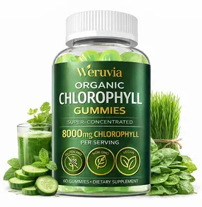 Organic Chlorophyll Gummies 8000mg per Serving – Super Concentrated Liquid Chlorophyll Supplement, Vegan, Non-GMO, Gluten Free – Natural Detox, Gut & Body Support, 60 Gummies