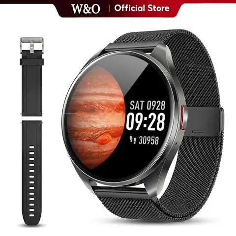 W&O Gift-Ready Smart Watch (Cool Gadgets, Unique Gifts for Man), 100+ Fitness Modes, Wireless Calling Dialing, Camera, GPS Trackable, 5V Music Player, Touch Screen, Sleep & Activity Monitor, APP Reminders, Compatible with iPhone Android, for Men