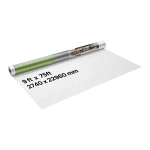 【FathersDayGift】VEVOR House Wrap, 9 x 75 ft, 0.13 mm Thick Vapor Barrier, Heavy Duty Plastic Sheeting for Tear-resistant, Drop Cloth Vapor Barrier Covering for Residential & Commercial Construction, White