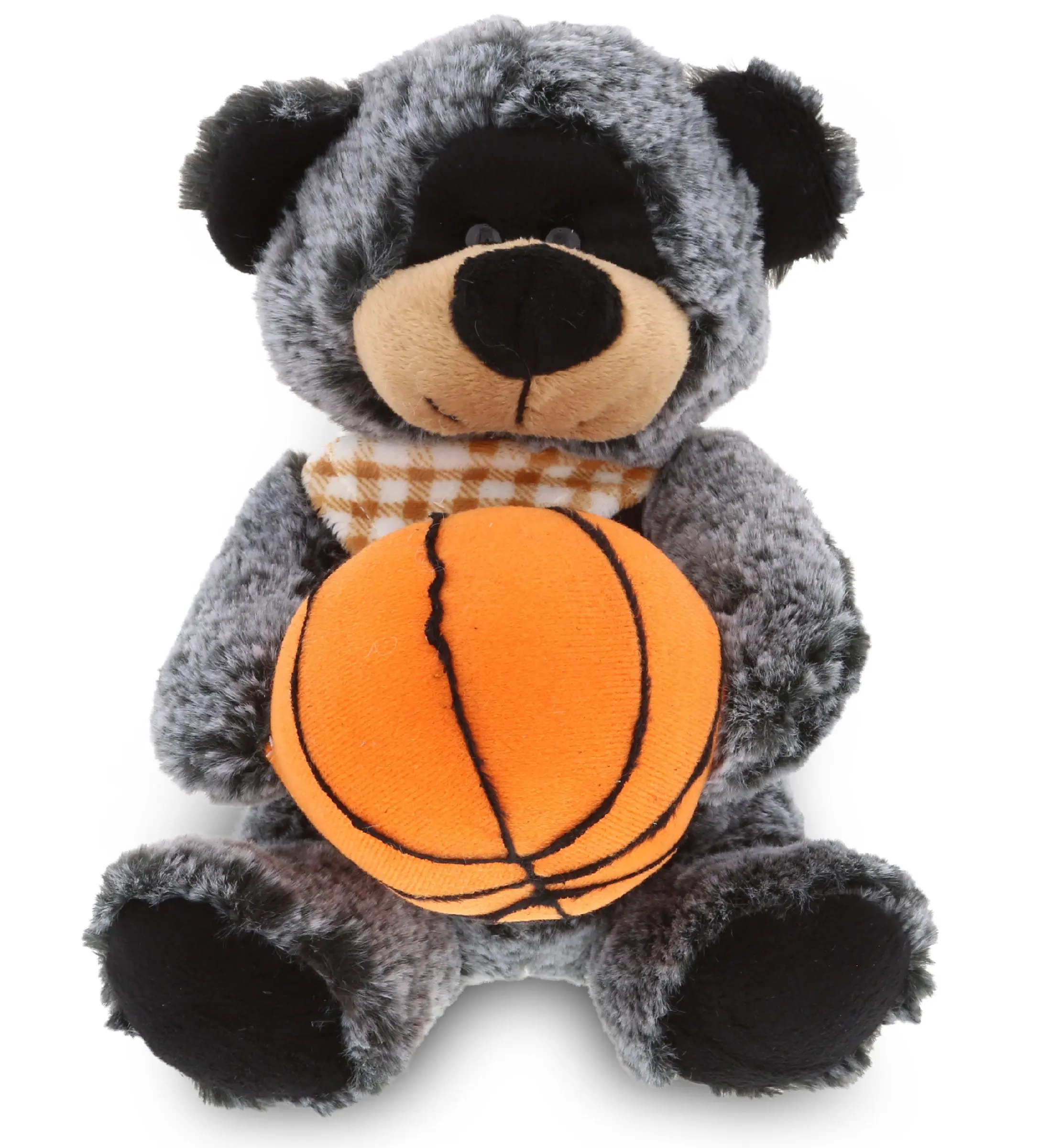 PLUSH BASKETBALL - SUPER-SOFT PLUSH - SITTING BLACK BEAR