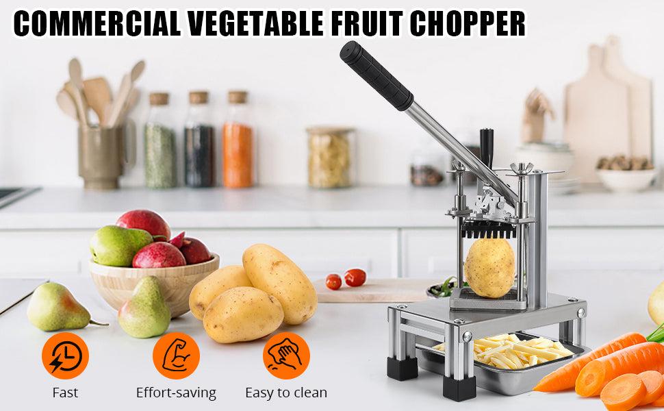 GARVEE Commercial Vegetable Fruit Chopper, Stainless Steel French Fry Cutter, 4 Blades, Heavy Duty, Ergonomic Handle, Non-Slip Feet, Easy Cleaning, Ideal for Restaurants and Home Kitchens