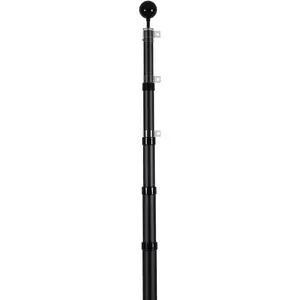 VEVOR 25FT Telescoping Flag pole Kit,  Heavy Duty Aluminum Alloy in Ground Flag Poles for Outside, 3 Display Modes Flagpole with 3x5 American Flag, Professional Accessories, Black