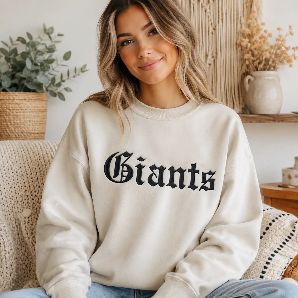 Giants Embroidered Sweatshirt Crewneck, Gifts for her, Gifts for Friends