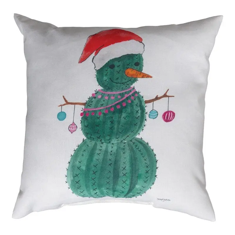Cactus Snowman Pillow