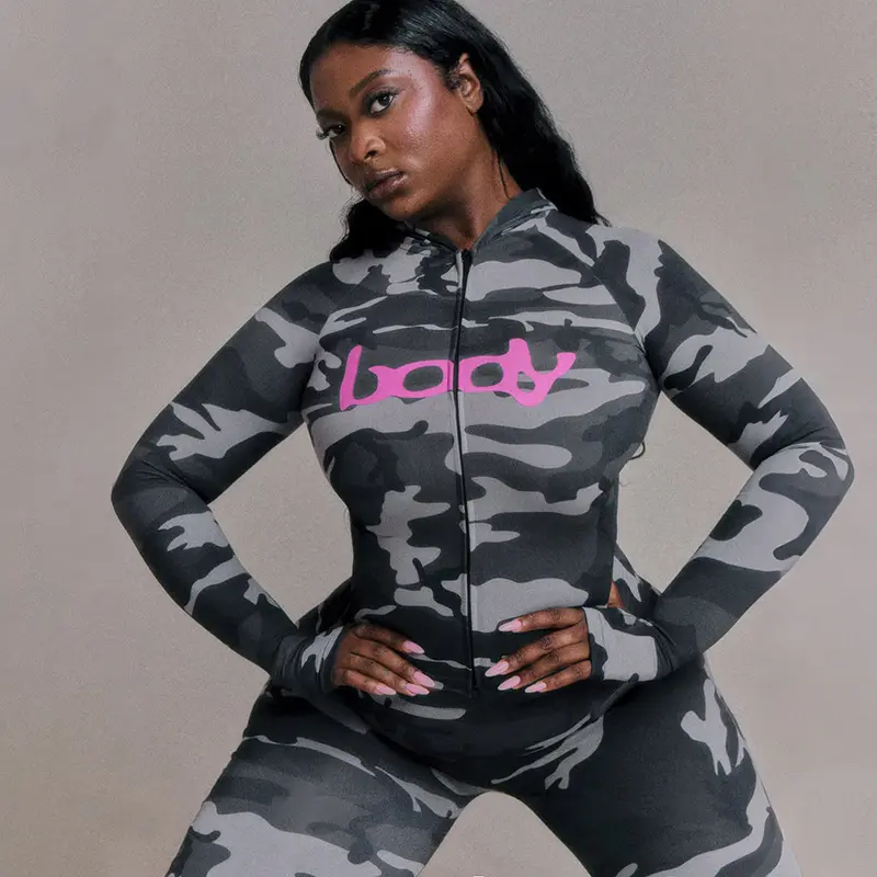 Camouflage gray suit