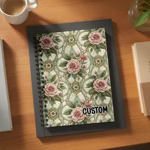 Elegant Floral Camellia Stained Glass Custom Journals & Notebooks