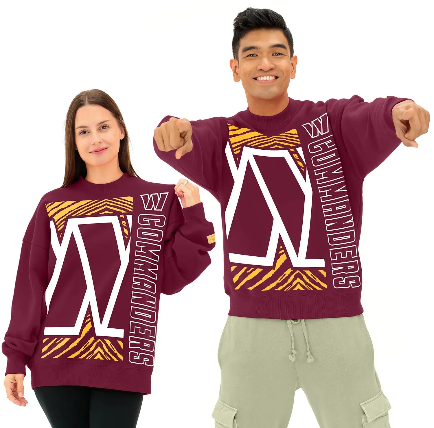 Zubaz NFL   90s Drop Shoulder Crewneck -MVP, WASHINGTON COMMANDERS