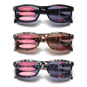 3-Pack Fashion Gray Gradient Multifocal Blue Light Blocking Reading Glasses, designed specifically for women, feature adjustable spring hinges and durable lenses for a comfortable wearing experience, making them ideal for outdoor activities.