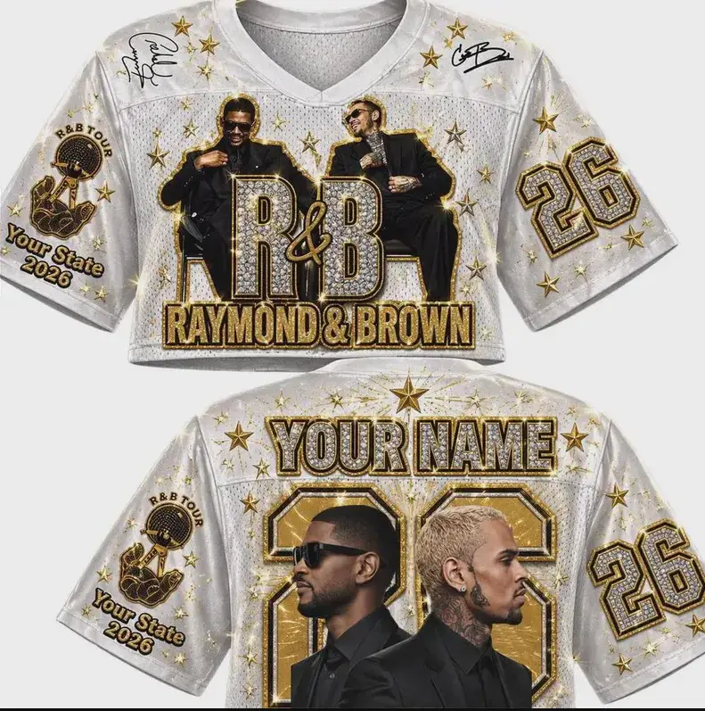 Personalized R&B Tour Crop Jersey Concert Shirt, Custom Music Fan Top 2 Legends Shirt