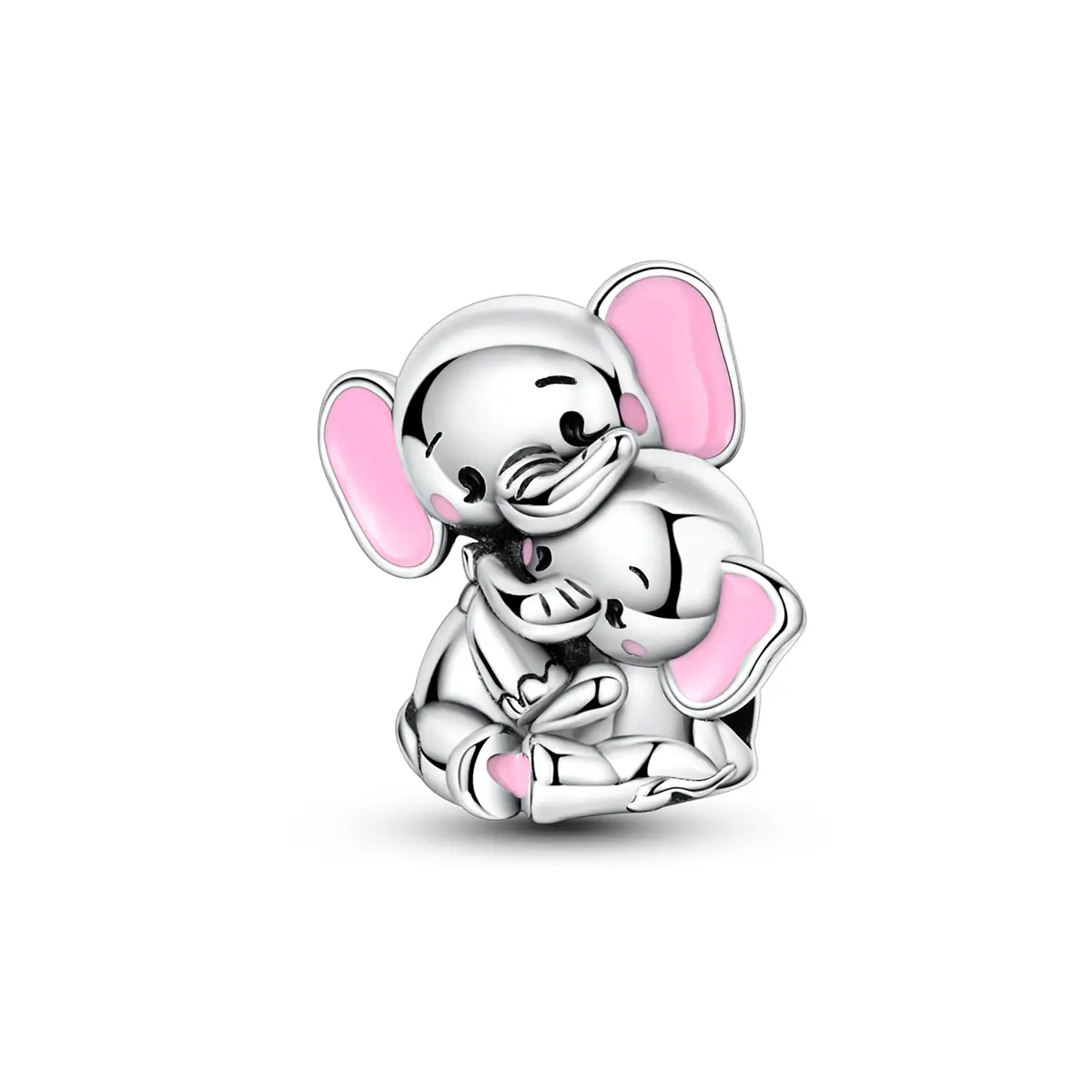 MULA S925 Silver-Plated Mother-Baby Elephant Pendant, Animal-Themed Basic Charm, Birthday Gift for Girls, Pandora Bracelet Compatible, Auspicious Costume Jewelry (Charms & Pendants Category), Animals, Collectibles, Daily