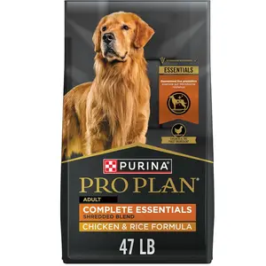 Purina Pro Plan Complete Essentials Shredded Blend Chicken and Rice Dog Food Dry Formula with Probiotics for Dogs - 47 lb. Bag