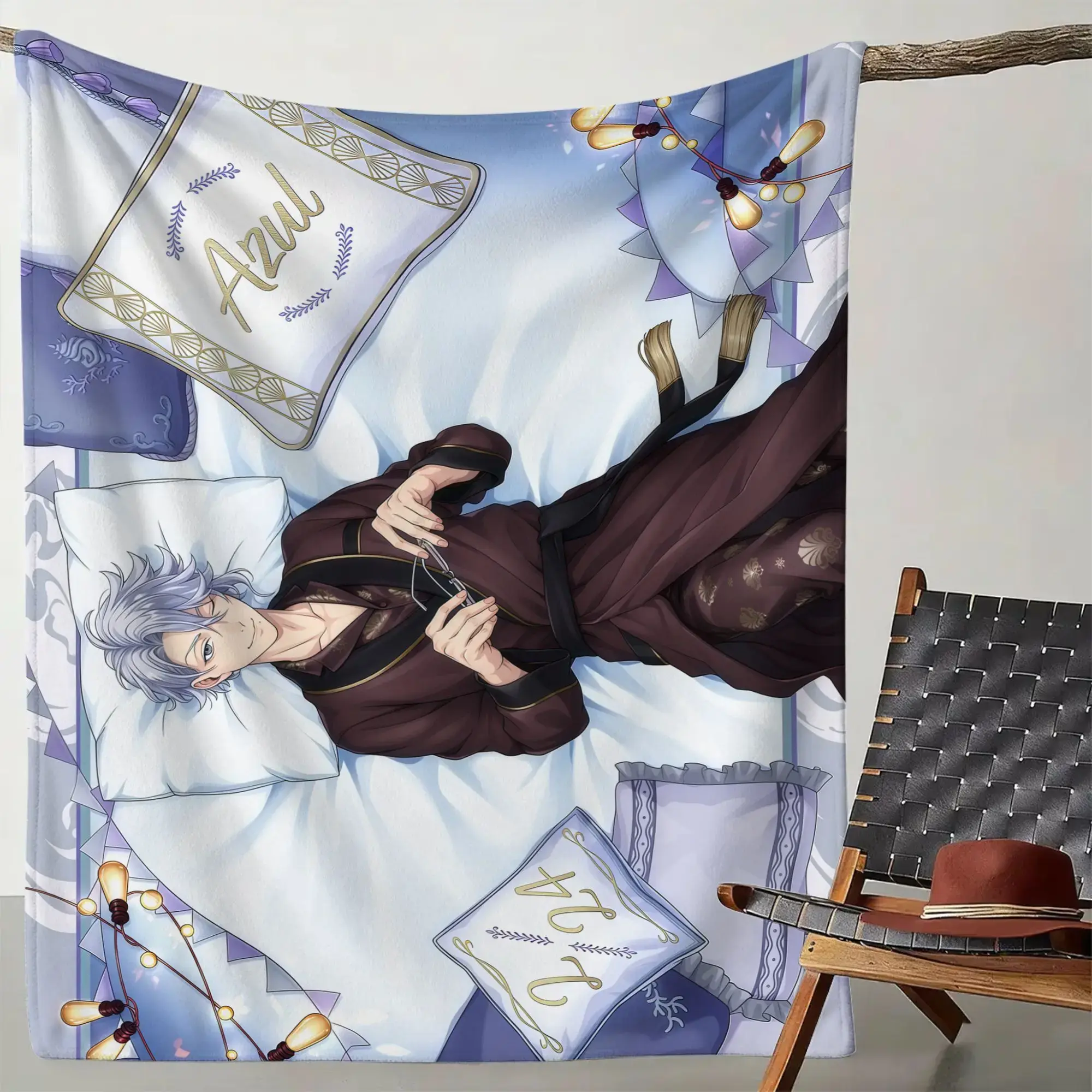 game anime Twisted-Wonderland Flannel soft warm plush blanket for sofa living room pet hogar bedroom gift home Car portable