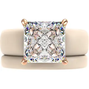 Princess Cut CZ Silicone Ring Set for Women, Stackable 2-Ring Set, 8×8 mm Princess Cut CZ | Patented Design - GlowStone Collection