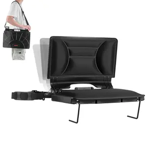 【fathersdaygift】VEVOR Stadium Seat, Folding Bleacher Chair with Back Support and Thick Cushion, Padded Stadium Seat for Bleacher Includes Shoulder Strap, Hooks, Cup Holder, Lycra Material, Side Pocket, PP Material