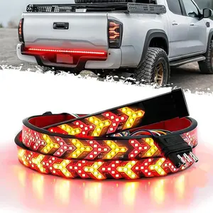 Triple Row LED Tailgate Light Bar 60-Inch - Waterproof Brake/Reverse/Turn Signal Strip | Universal for Pickup Truck, Trailer, SUV, RV, Van