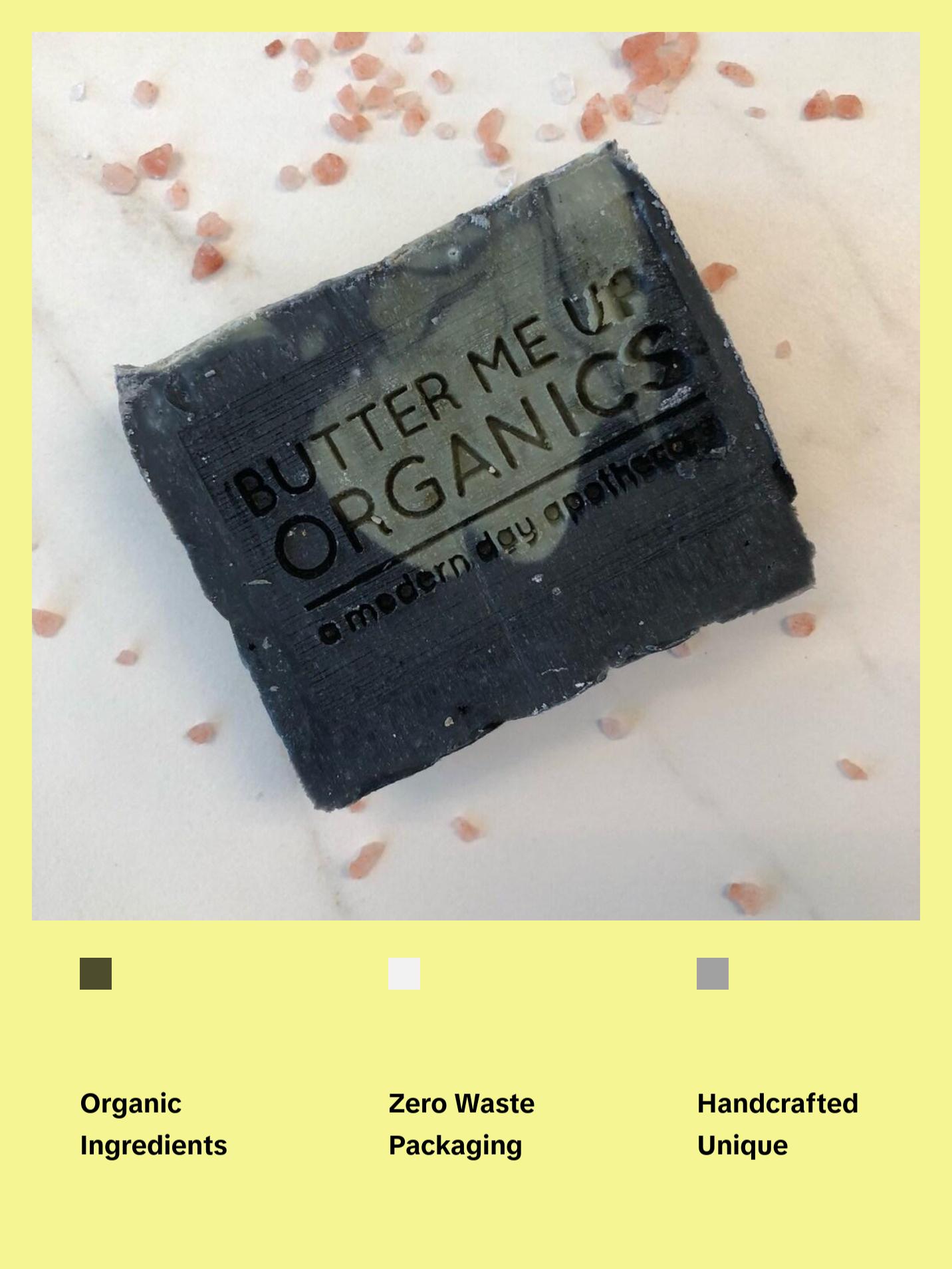 Organic Lemongrass Mint with Activated Charcoal and French Green Clay / Vegan Soap / PALM FREE