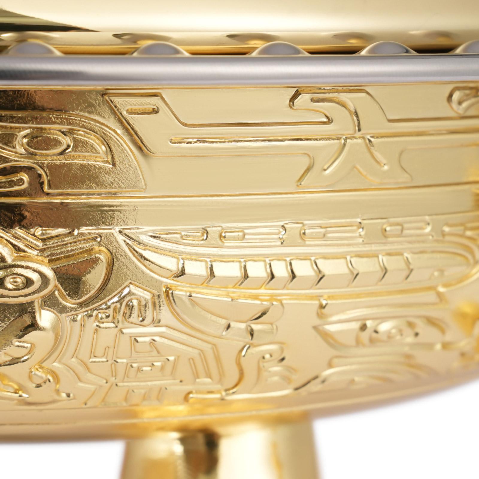 CNCEST 8.7" Traditional Chafing Dishes (Set of 4) Palatial Style Gold Tripod Warmers w/Alcohol Stoves for Catering & Banquets, Home and Party