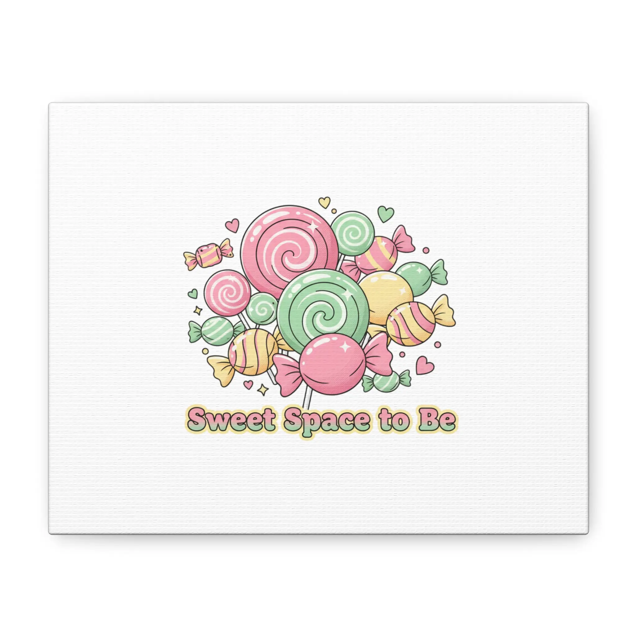 Sweet Space to Be Candy Art Canvas | Valentine Candycore Pastel Sweets Print