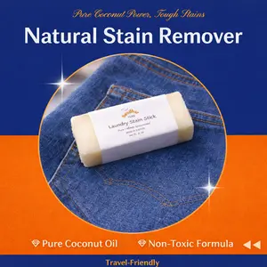 Sandbar SUDS Natural Stain Remover Stick - 2oz | 100% Coconut Oil Heavy Duty Laundry Bar | Chemical-Free Stain Treatment for Clothes, Jeans & Upholstery | Handcrafted in USA | Non-Toxic & Powerful