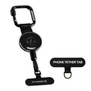 ClutchLoop Anti-Theft Phone Tether - Universal Adhesive Anchor, Retractable Steel Line, Locking Carabiner for Safe Phone Protection