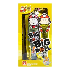 Tao Kae Noi Big Roll Spicy Squid Seaweed Snacks, 9 Rolls (32.4g) - Viral Thai Snack, Crispy & Savory