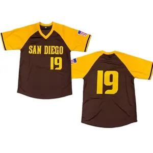 Men's #19 90s Vintage Baseball Jersey - Brown Retro Style 3/4 Sleeve Comfortable Cotton Summer Breathable Soft Sportswear for Casual Daily Fan Gift Streetwear