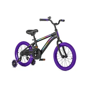 Jetson 16" Kids Boys Girls Bicycle Training Wheels Light Rider Bike Black/Purple