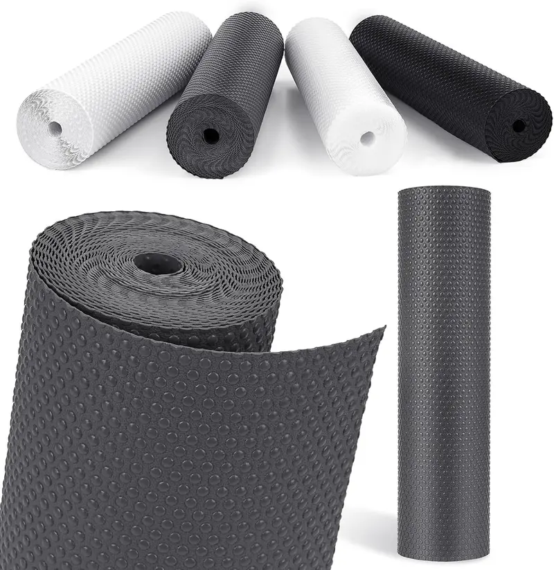 StaHom Non-Adhesive Beige Shelf Liner – 11.8"x59", Dot Pattern, Reusable & Washable 3 thumbnail image