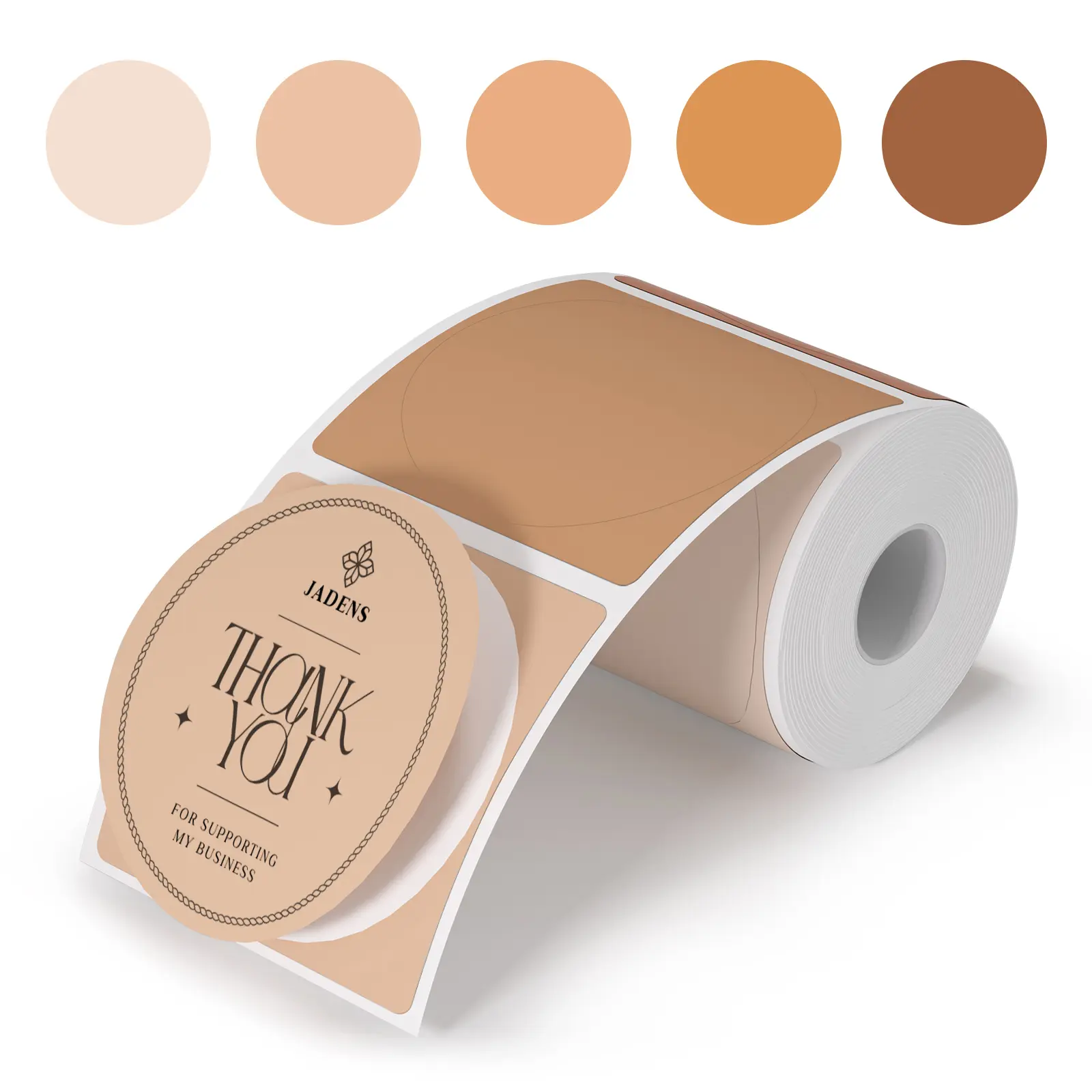JADENS 2-Inch Brown Circle Direct Thermal Self-Adhesive Sticker Labels, 400 Sheets per Roll, for Business & Home Office Stationery Use,back to school,back to school shopping,back to school haul,college school supplies