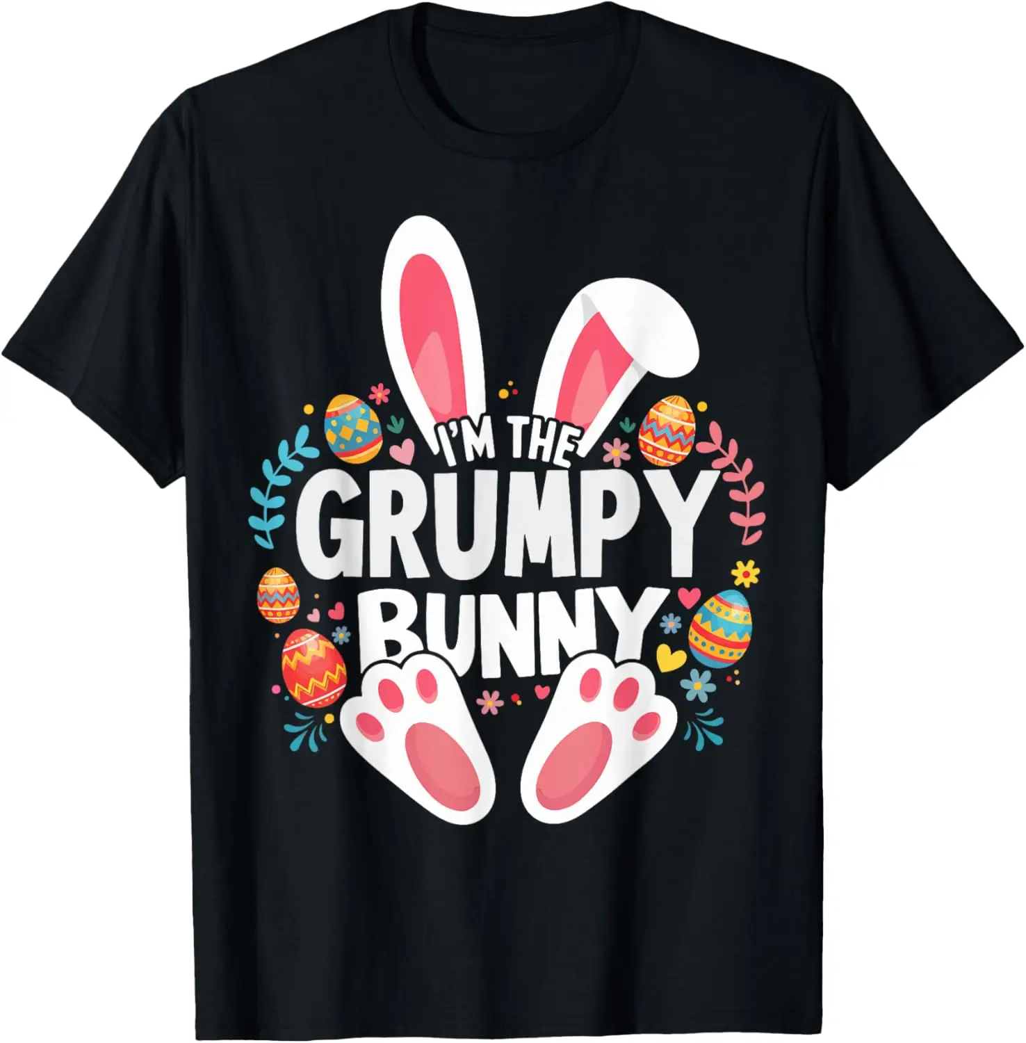 Men's "Grumpy Bunny" Graphic Tee, Lightweight Classic Fit T-Shirt for Easter Family Matching, Casual Fashion Wear
