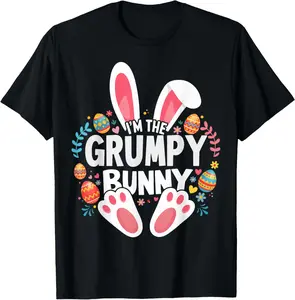 I'm The Grumpy Bunny Matching Easter Family T-Shirt easter shirt Spring Menswear Top Classic Festive Man Tshirt