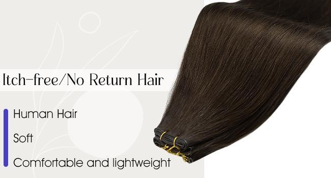 Full Shine Genius Weft Hair Extensions Hand Tied Weft Human Hair Extensions Remy Straight Hair For Women 50-60G TikTokShopBlackFriday