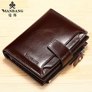 Men's Genuine Leather Wallet – Vertical Multi-Card Holder with Driver's License ID Slot