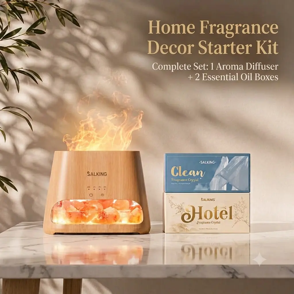【TikTok Shop Weekly Deals】TikTok Shop Weekly Deals | 2-in-1 Himalayan Salt Lamp Diffuser, 150ml Ultrasonic Cool Mist Humidifier, Essential Oil Aroma Diffuser with Warm Ambient Light, Ideal for Bathroom Kitchen Bedroom, Perfect Gift